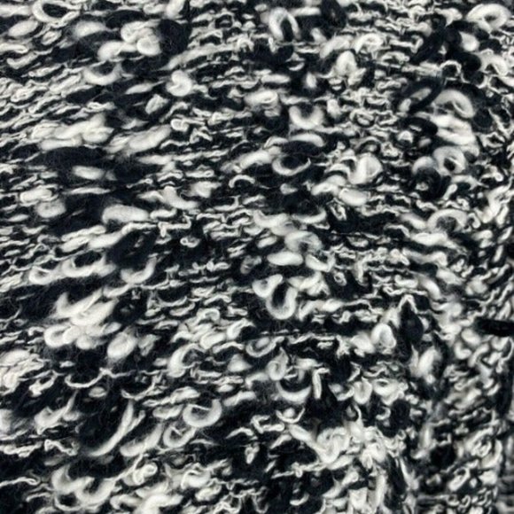 Eileen Fisher Sweater Large Black White Loop Knit Cardigan Organic Cotton Top - Picture 5 of 5